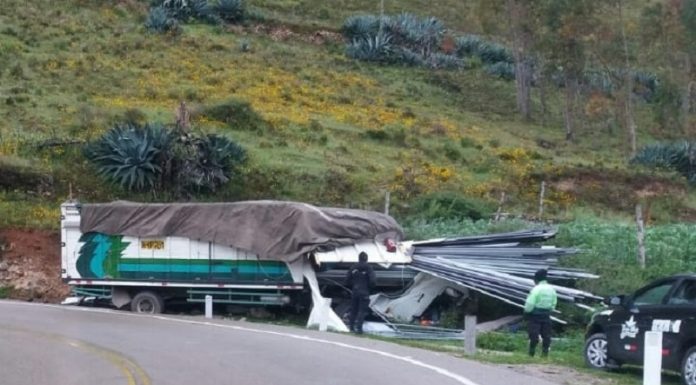 Camión que trasladaba fierros se despista y deja como saldo un fallecido