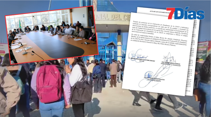Firman acta para levantar toma de local UNCP, pero sin compromiso formal