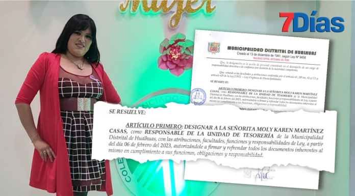Esposa de regidor Laureano también trabaja en municipalidad de Hualhuas