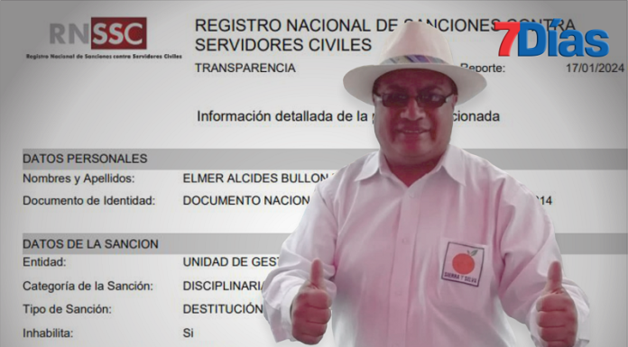 Designan como gerente a profesional inhabilitado hasta el 2025