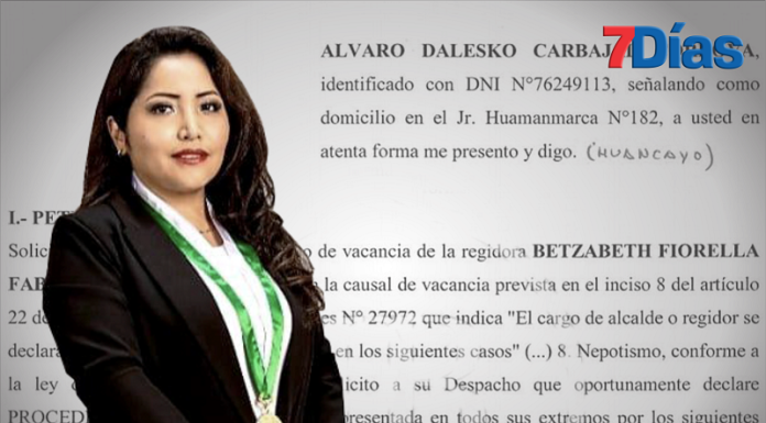 Piden vacancia de regidora más incómoda a la gestión del alcalde Dennys Cuba