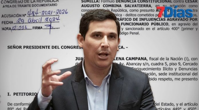 Presentan denuncia constitucional contra excongresista César Combina