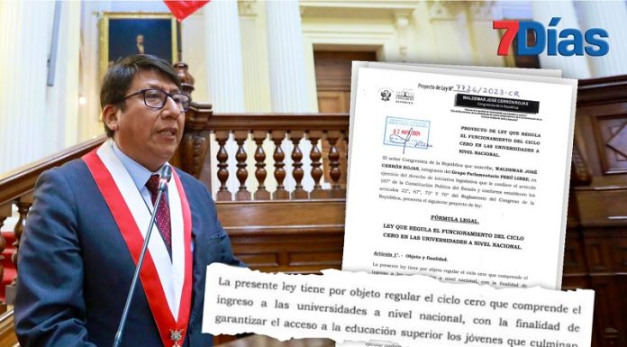 ‘Ciclo cero’ para ingreso libre a universidades plantea el congresista Waldemar Cerrón