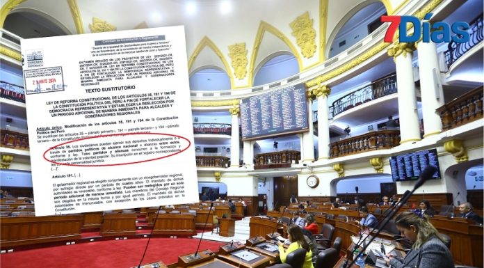 Congreso aprueba reelección de autoridades y de pasito eliminación de movimientos regionales