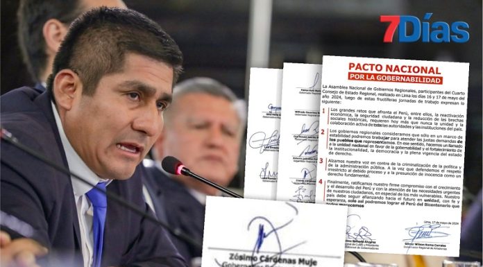 Gobernadores firman Pacto por la Gobernabilidad de apoyo al Gobierno