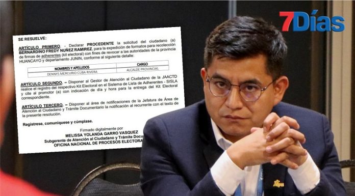 ONPE entrega segundo kit de revocatoria contra el alcalde de Huancayo