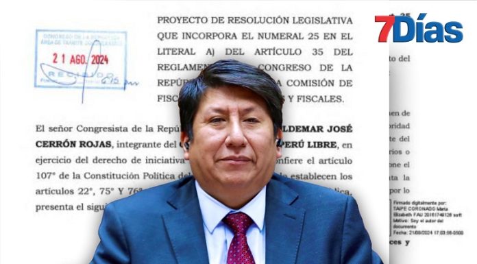 Waldemar Cerrón presenta proyecto para que Congreso fiscalice a jueces y fiscales