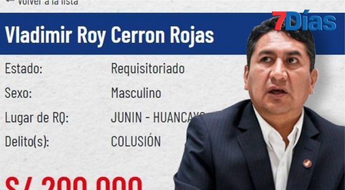 Aumentan recompensa a 200 mil por información contra Vladimir Cerrón