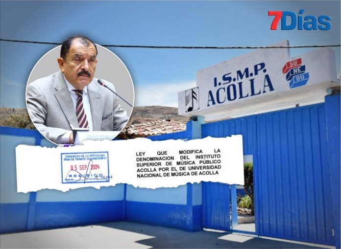 Congresista propone cambiar de nombre al Instituto de Música de Acolla como Universidad