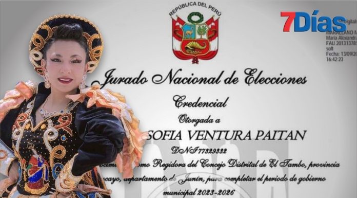 Sofía Ventura fue convocada por el JNE para ser regidora en El Tambo