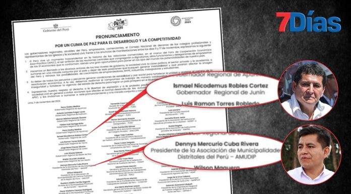 En comunicado confunden nombre del gobernador y cargo del alcalde de Huancayo