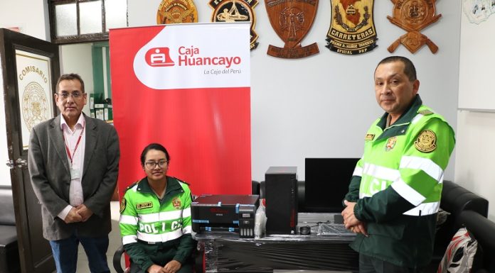 Caja Huancayo apoya a la Comisaría de Huancayo para agilizar procesos penales