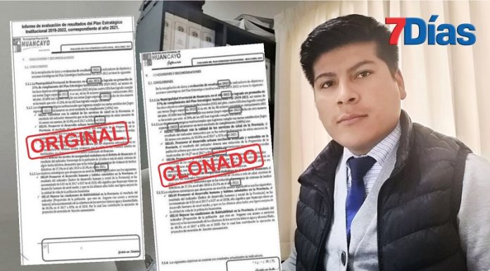 Asistente del alcalde de Huancayo presenta informes clonados para cobrar