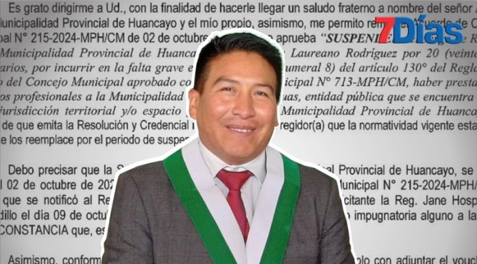 JNE tramita suspensión de regidor de Huancayo por prestar servicios en distrito