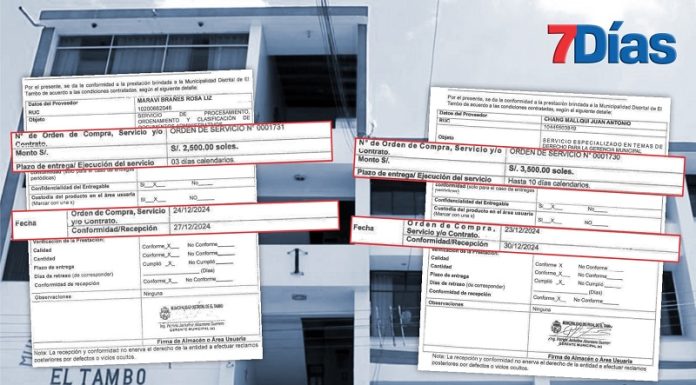 Por 3 días pagan 2,500 y 3,000 soles con órdenes de servicio en El Tambo