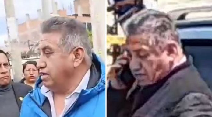 Extraña presencia de Max Aliaga en protesta de trabajadores SBH y de transportistas