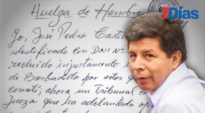 Pedro Castillo inicia huelga de hambre en rechazo al juicio en su contra
