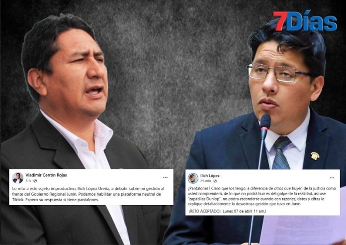 Vladimir Cerrón reta a debate a Ilich López y éste le pone hora y fecha