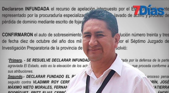 Sala confirma sobreseimiento en caso de lavado de activos contra Vladimir Cerrón