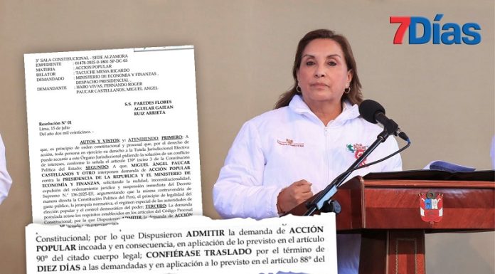 PJ admite demanda contra aumento de sueldo de Boluarte presentado por abogados huancaínos