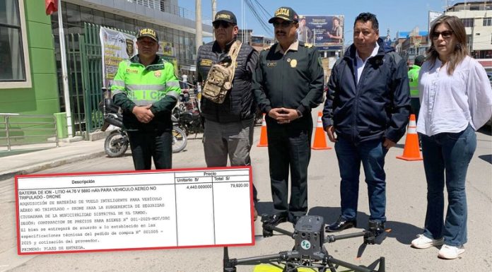 El Tambo comprará 18 baterías para drones que hace un año no funcionan