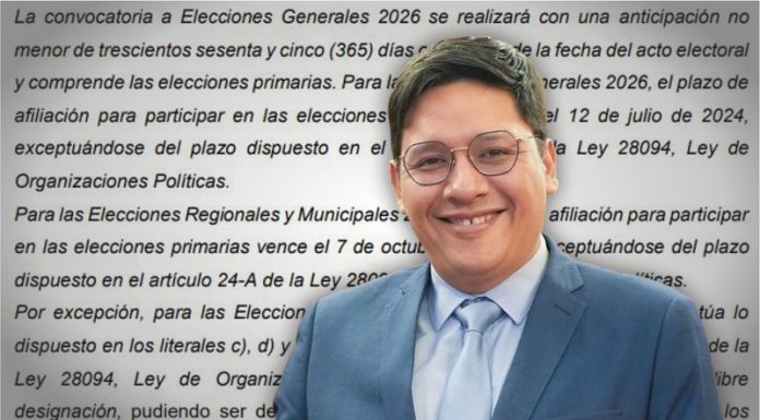 Ilich López plantea ampliar plazo de afiliaciones a partidos hasta el 7 de octubre