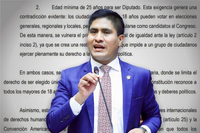 Wilson Soto plantea bajar edad mínima para ser senador a 30 años y 21 para disputado