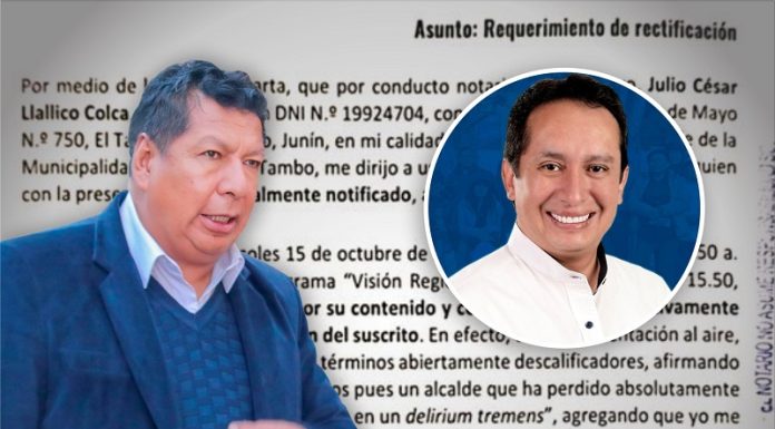 Alcalde Llallico envía otra carta a Jorge Solís por decir que padece «delirium tremens»