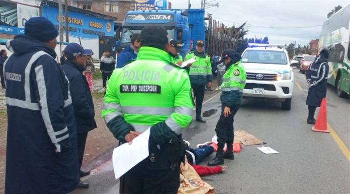Peatón muere atropellado en la Carretera Central a la altura de Matahuasi
