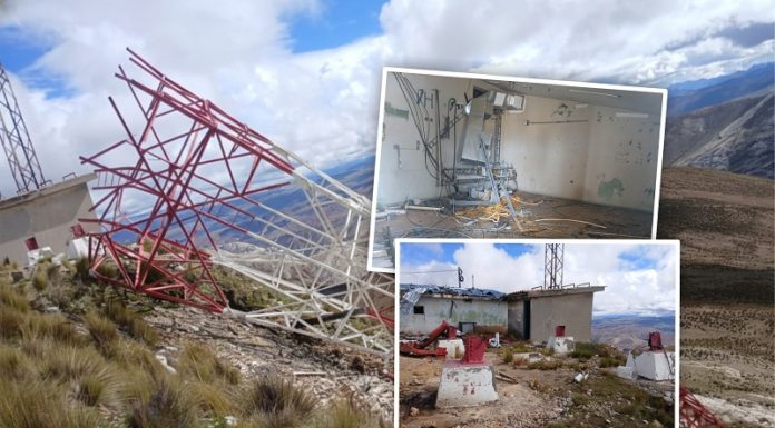 La Oroya: Derriban dos torres de telecomunicaciones y se llevan todos los equipos