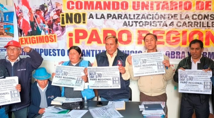 Comando Unitario de Lucha: «Con Jerí o sin Jerí el paro va»