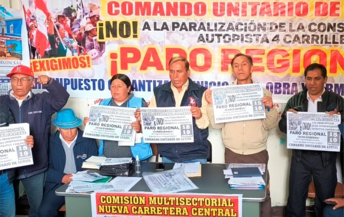 Comando Unitario de Lucha: «Con Jerí o sin Jerí el paro va»