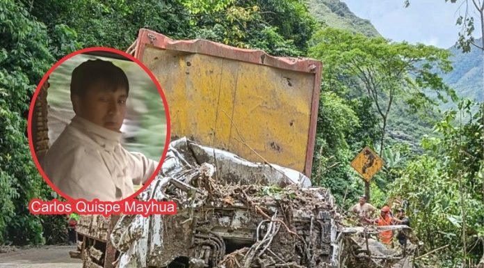 Chofer pierde la vida aplastado en su cabina por toneladas de lodo