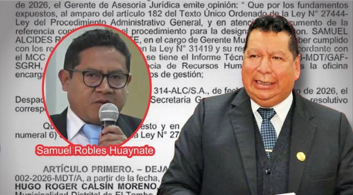 Alcalde de El Tambo designa como nuevo gerente municipal a cuestionado personaje