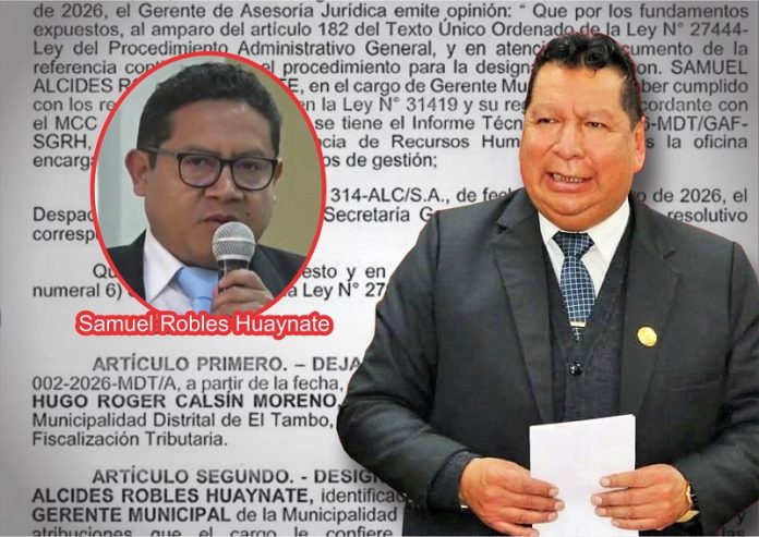 Alcalde de El Tambo designa como nuevo gerente municipal a cuestionado personaje