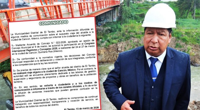 Ante ola de rechazo, alcalde de El Tambo desiste de viajar a Cancún