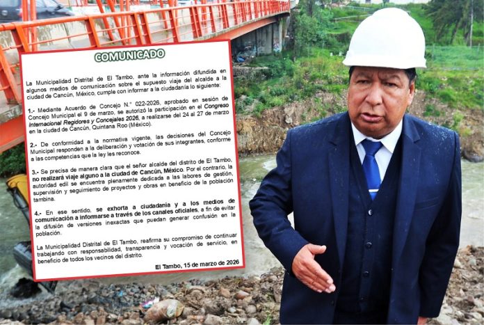 Ante ola de rechazo, alcalde de El Tambo desiste de viajar a Cancún