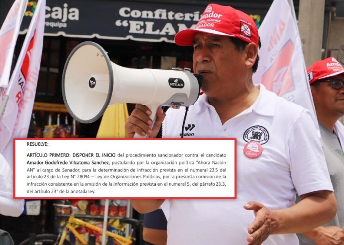 Por omitir sentencia por no pasar alimentos JEE inicia sanción contra Amador Vilcatoma