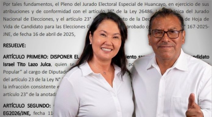 JEE inicia procedimiento sancionador contra Israel Lazo por no consignar sentencia en su contra