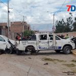 Cuádruple choque, incluido camioneta de Serenazgo, cerca al puente Cantuta en El Tambo