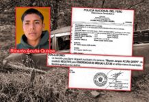 Pericia practicada en sobreviviente de Colcabamba arroja negativo para manipulación de droga