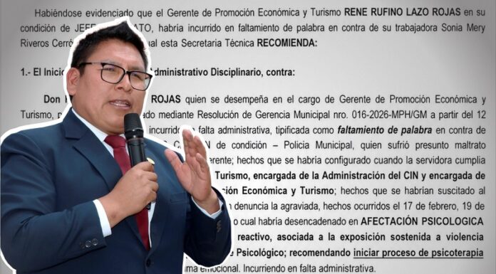 PAD recomienda suspensión de gerente de Promoción Económica por agresión verbal a trabajadora