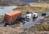 Chofer de tráiler se salva de milagro en aparatoso accidente