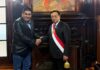 Gobernador presenta pedido de obras a Balcázar, quien dejará el cargo dentro de 4 días