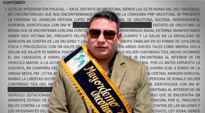 PNP interviene a alcalde de Orcotuna por golpear a su expareja y él afirma que es cuestión política